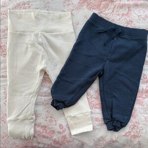 Cozy Kids Bottoms Set - Cream and Blue